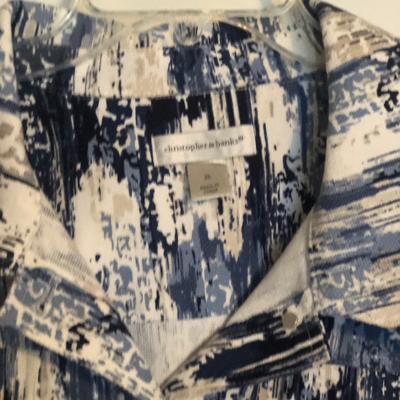 Christopher & Banks multi blue Jean jacket - Picture 4 of 5